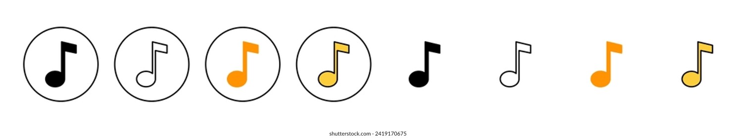 Music icon set  vector. note music sign and symbol