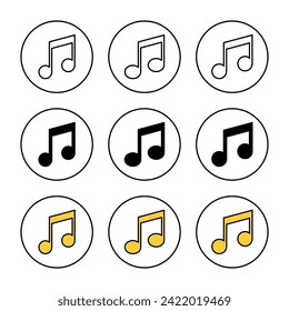 Music icon set  vector. note music sign and symbol
