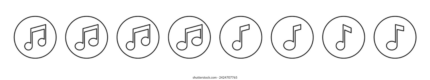 Music icon set  vector. note music sign and symbol