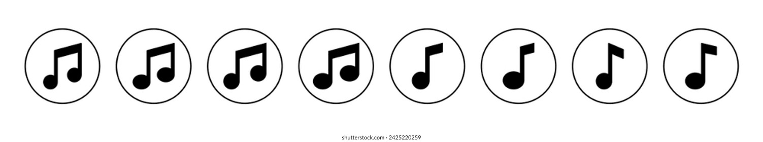 Music icon set  vector. note music sign and symbol