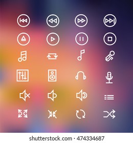 music icon set vector. Silhouette icons.