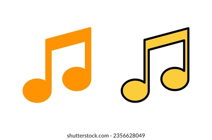 Music icon set  for web and mobile app. note music sign and symbol