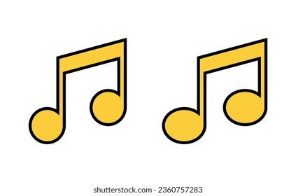 Music icon set  for web and mobile app. note music sign and symbol