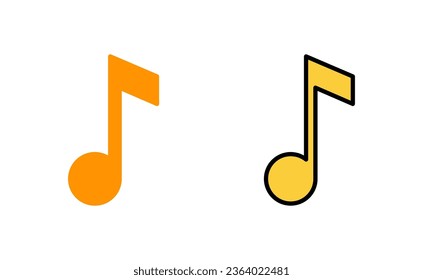 Music icon set  for web and mobile app. note music sign and symbol