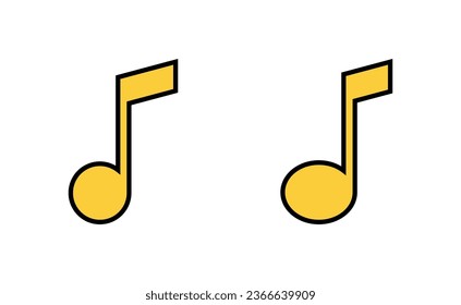 Music icon set  for web and mobile app. note music sign and symbol