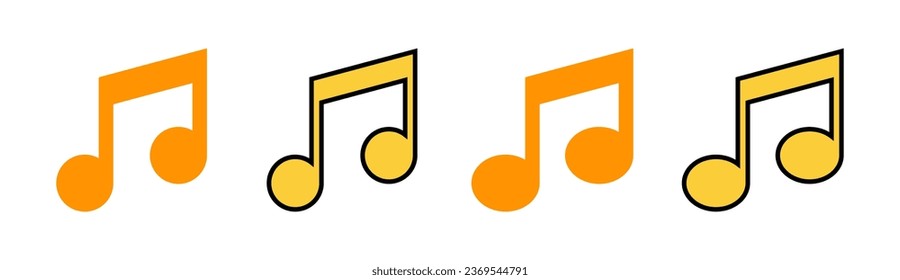 Music icon set  for web and mobile app. note music sign and symbol