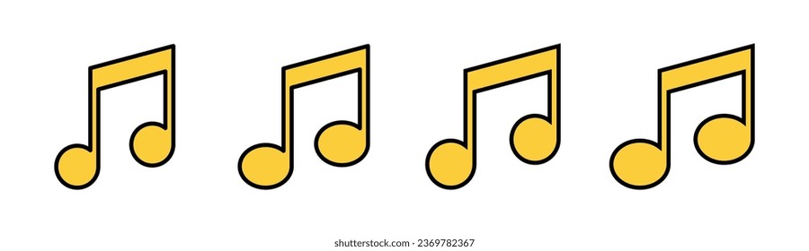 Music icon set  for web and mobile app. note music sign and symbol
