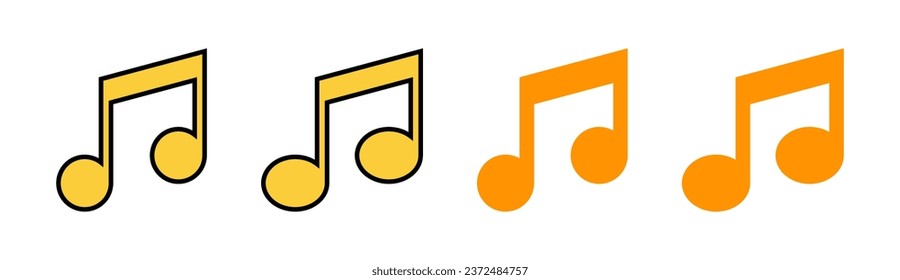 Music icon set  for web and mobile app. note music sign and symbol