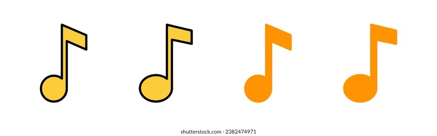 Music icon set  for web and mobile app. note music sign and symbol