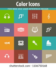 Music icon set for web sites and user interface