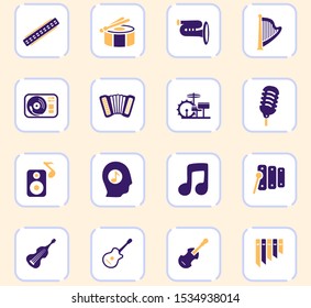 Music icon set for web sites and user interface