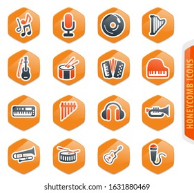 Music icon set for web sites and user interface