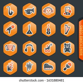 Music icon set for web sites and user interface