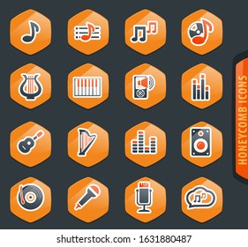 Music icon set for web sites and user interface