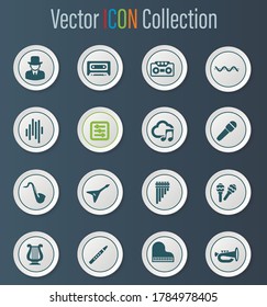 Music icon set for web sites and user interface