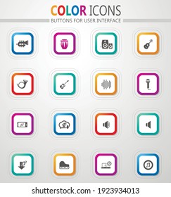 Music icon set for web sites and user interface