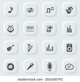 Conjunto de iconos de música para sitios web e interfaz de usuario