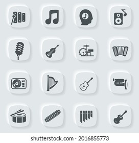 Music icon set for web sites and user interface