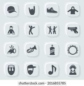 Music icon set for web sites and user interface