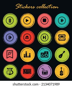 Music icon set for web sites and user interface