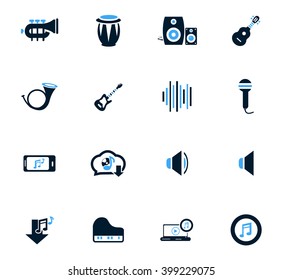 Music  icon set for web sites and user interface