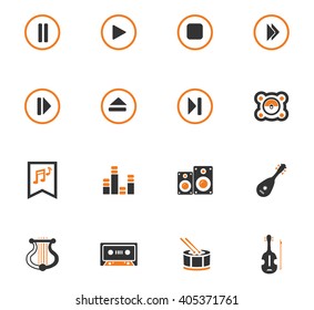 Music  icon set for web sites and user interface