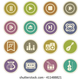 Music  icon set for web sites and user interface