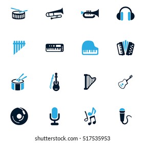 Music icon set for web sites and user interface