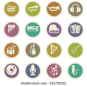 Music icon set for web sites and user interface