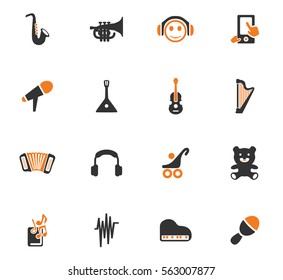 Music icon set for web sites and user interface