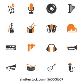 Music icon set for web sites and user interface