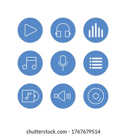 Music icon set with white background.