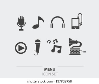 Music icon set,vector