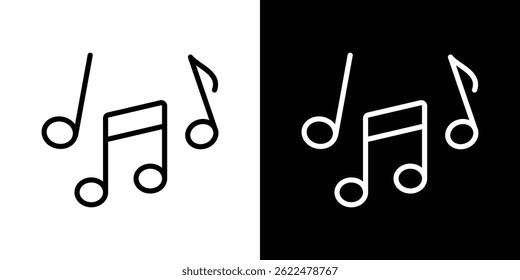 Ícone de música forma gráfico simples clipart símbolo. linha fina contorno arte