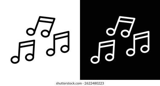 Music icon shape graphic simple plain clipart symbol. thin line outline art
