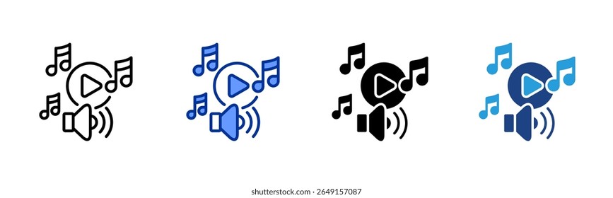 Music icon sheet multiple style collection