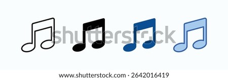 Music icon sheet multiple style collection isolated vector