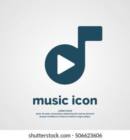 Music icon. Sign notes and player. Vector illustration