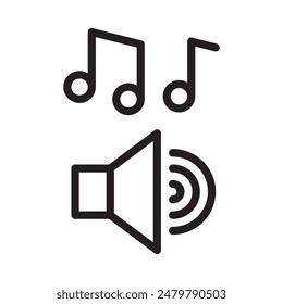 Music icon. Simple line icon. Isolate on white background. Vector.