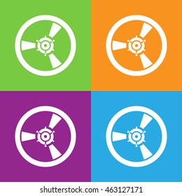 Music icon. Simple logo of retro style bobbin isolated. Flat vector illustration.