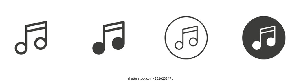 Music icon Simple outline vector logo