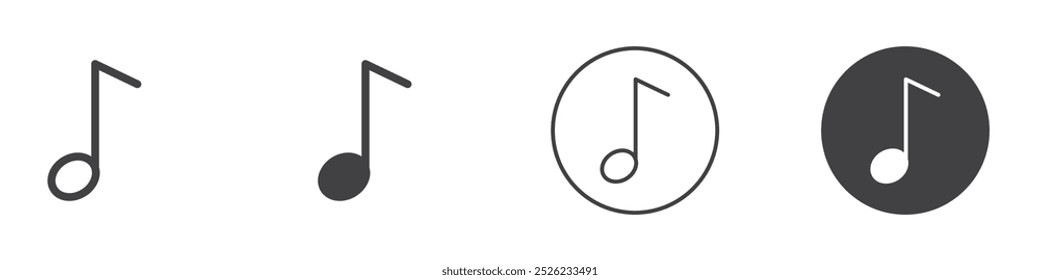 Ícone de música Contorno simples do logotipo do vetor