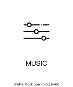Music icon. Single high quality outline symbol for web design or mobile app. Thin line sign for design logo. Black outline pictogram on white background