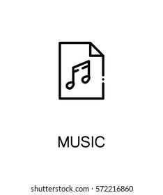 Music icon. Single high quality outline symbol for web design or mobile app. Thin line sign for design logo. Black outline pictogram on white background