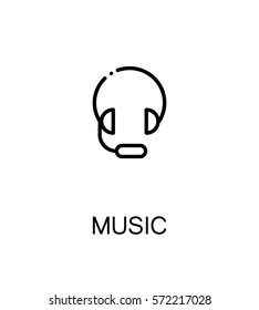Music icon. Single high quality outline symbol for web design or mobile app. Thin line sign for design logo. Black outline pictogram on white background