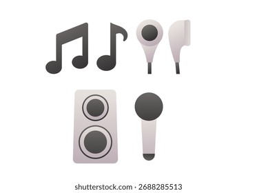 Icono de música con estilo de degradado suave