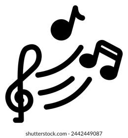 music icon in solid style