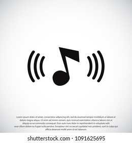 Music icon, stock vector illustration flat design style