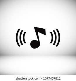 Music icon, stock vector illustration flat design style