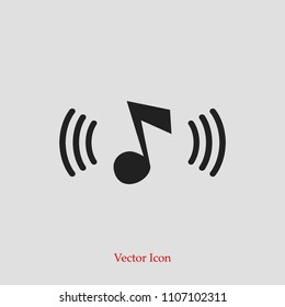 Music icon, stock vector illustration flat design style